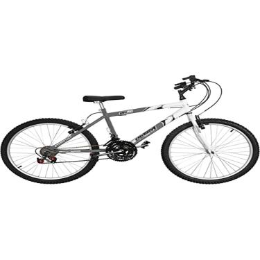 Imagem de Bicicleta de Passeio Ultra Bikes Esporte Bicolor Aro 24 Reforçada Freio V-Brake,18 Marchas, Cinza Fosco/Branco