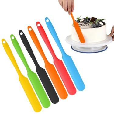 Imagem de Conjunto de 6 espátulas de silicone resistentes ao calor, espátulas de manteiga para bolo, raspador de massa, antiaderente, flexível, ferramenta de cozimento