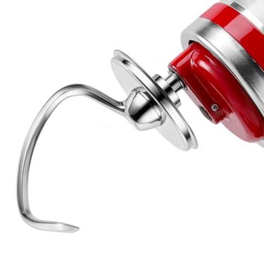Imagem de RECAPS Gancho de massa espiral de aço inoxidável para batedeira KitchenAid, gancho de metal para pão serve para batedeira com cabeça inclinada de 4,5 a 5 litros, à prova de ferrugem e pode ser lavada