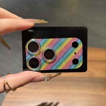 Imagem de Capa protetora para câmera de cobertura completa com pérola brilhante, para iPhone 17 Pro/17 Pro Max, para 17 lentes de vidro temperado capa traseira (colorida, para 17 Pro)