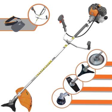 Imagem de Roçadeira Completa RL430-P Tekna À Gasolina 43cc 1,7HP Alta Rotação 4 Em 1 Com Carretel + Faca 2 Pontas + Faca 3 Pontas + Faca 40 Dentes de Vídea