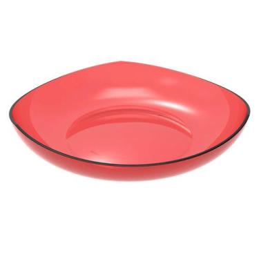 Imagem de Cesta para Frutas Verduras Fruteira de Mesa Vermelho Transparente 3,5L