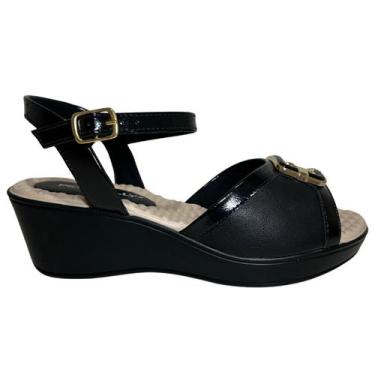 Imagem de Sandália piccadillly anabela 540419 - Piccadilly, Preto marfim, 37