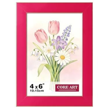 Imagem de CORE ART Porta-retrato 10 x 15 cm vermelho rosa, moldura colorida de 10 x 15 com acrílico HD, tela de parede ou mesa