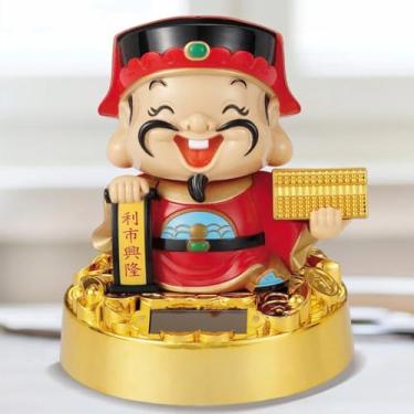 Imagem de FENNYYAR Estatueta de Deus da Riqueza Estilo Chinês Ornamentos de Escultura, 10 cm, Decoração de Mesa de Escritório de Carro Artesanato