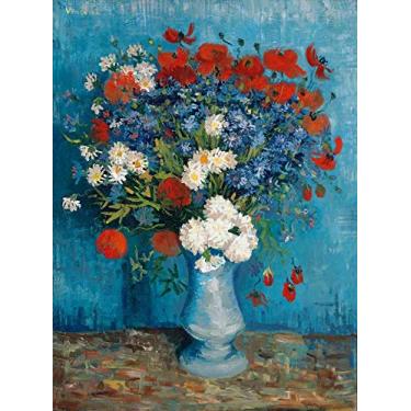 Imagem de Flores Silvestres e Cravos (1888) de Vincent van Gogh - 75x101 - Tela Canvas Para Quadro