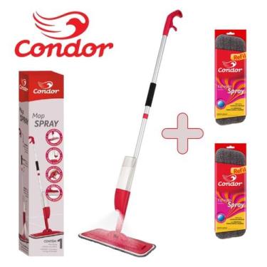 Imagem de Kit Mop Spray Esfregão Microfibra Rodo Limpeza Condor 1690 + 2 Refil E