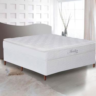 Imagem de Cama Box Casal Itália Molas Ensacadas 69x138x188cm Umaflex Branco