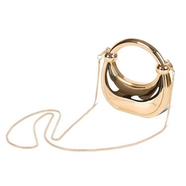 Imagem de chushui Mini bolsa de corrente, bolsa pequena brilhante para mulheres, bolsa clutch para festa noturna Y2k, Lua - ouro, Casual/uso diário