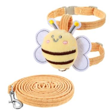 Imagem de Peitoral e coleira para gatos pequenos, arnês para caminhada e coleira à prova de fuga, colete macio ajustável com tiras refletivas para segurança, confortável para coelhos e gatinhos (pequeno)