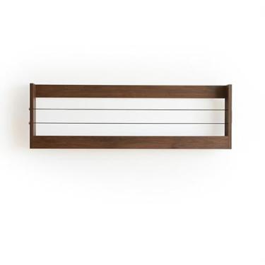 Imagem de Estante de madeira maciça montada na parede – Suporte de revistas elegante e organizador de literatura para sala de estar, tamanho e cor personalizáveis, prateleiras de exibição perfeitas para livros