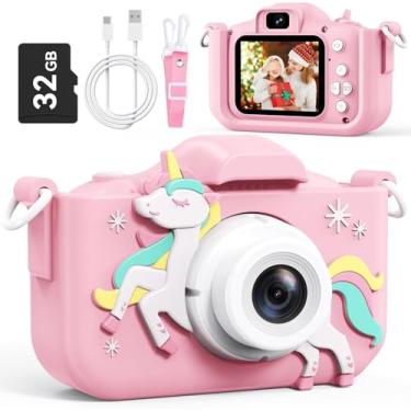 Imagem de Câmera infantil, para crianças de 3 a 8 anos, câmera selfie de lente dupla de 48 MP para crianças, câmera digital de gravação de vídeo HD 1080p, presentes de aniversário de Natal para meninos e