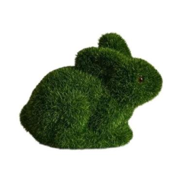 Imagem de Estátua De Coelho Verde De Páscoa, Decoração De Jardim Com Coelho De M