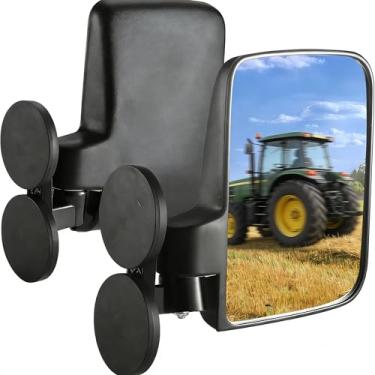 Imagem de Espelhos magnéticos de trator, espelhos laterais para tratores, empilhadeiras, cortadores de grama, carrinho de golfe, tratores pequenos, empilhadeiras, compatível com John Deere, Kubota, Toyota, CASE