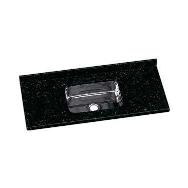 Imagem de Pia de Cozinha Roralit Mármore Sintético 120cm com Cuba em Inox 622 A.j. Rorato - Preto