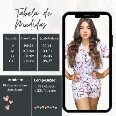 Imagem de Pijama feminino curto americano 959 - Lufelice, Poá