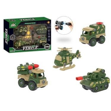 Imagem de Brinquedo Monta Desmonta Policial Helicóptero Carro Moto  Militar - TO