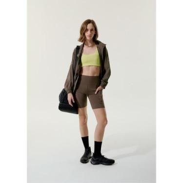 Imagem de Bermuda Ciclista Feminina 6 Bolsos Com Corte A Laser - Marrom XG - Her