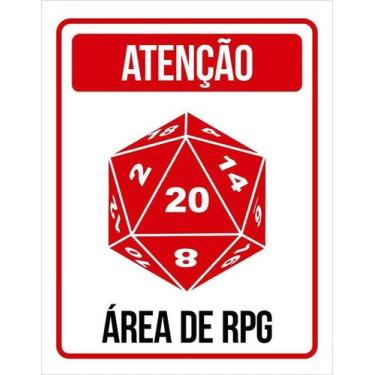 Imagem de Kit 5 Placa Acm Decorativa Dado D20 Área De Rpg 18X23 - Sinalizo