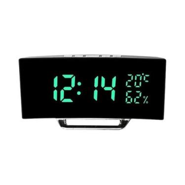 Imagem de Relógio Despertador LED Com Espelho E Brilho Ajustável, Com Temperatur