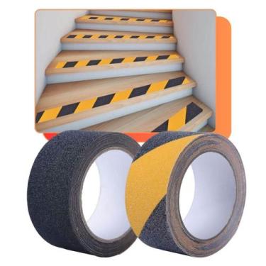 Imagem de Fita Adesiva Segurança Antiderrapante Anti Queda Rolo 5m Demarcação Es