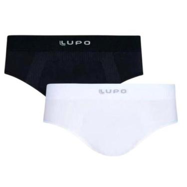 Imagem de Kit 2 Cueca Slip Masculina Lupo Micomodal Sem Costura Original, Preto,