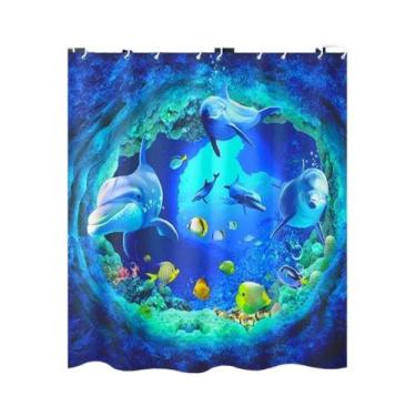 Imagem de Decoração De Banheiro Infantil Com Cortinas De Chuveiro De Vida Marinh