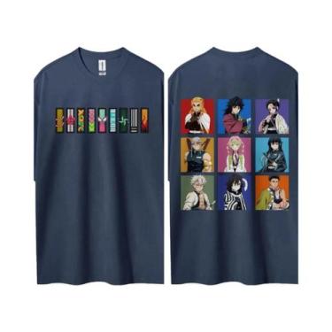 Imagem de Camiseta Unissex Demon Slayer De Manga Curta Confortável Para Casais -