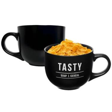 Imagem de Caneca Xícara Preta Cerâmica Jumbo Sopa Caldo Cereal 750ml - Haüskraft