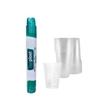 Imagem de Kit Copo Descartável PS 180ml Transparente Fonplast Com 1.000 Unidades