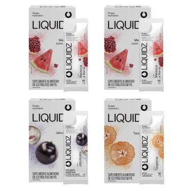 Imagem de LIQUIDZ - Eletrólitos Zero Açúcares - 3 Sabores - Kit 4 Caixas - 24 sachês-Unissex
