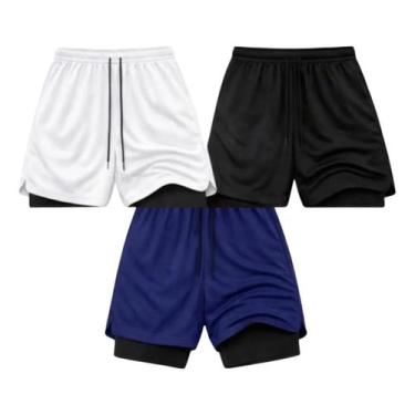 Imagem de 3 Bermuda Shorts Masculino Academia Treino Dry Fit Premium - Bermuda S