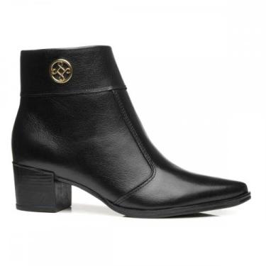 Imagem de Bota Pegada 28051205 Salto Bloco Cano Curto Feminina, Preto, 36