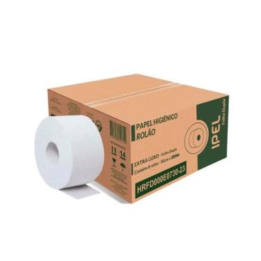 Imagem de Papel Higiênico Rolão Luxo Folha Dupla 10x250m 8 Rolos Ipel