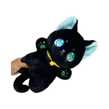 Imagem de Brinquedo De Pelúcia Gato Preto E Branco De 25cm, Boneco De Animal De 