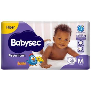 Imagem de Fralda Descartável Babysec Premium Hiper M 68 Unidades