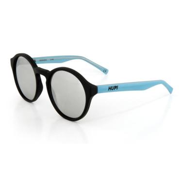 Imagem de Óculos de Sol HUPI Kona Armação Preto e Azul Lente Prata-Unissex