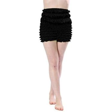 Imagem de Calcinha com babados e lingerie Malco Modes preta para mulheres N24