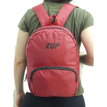 Imagem de Mochila Feminina de Nylon Emborrachado Impermeável Zup, Vermelho