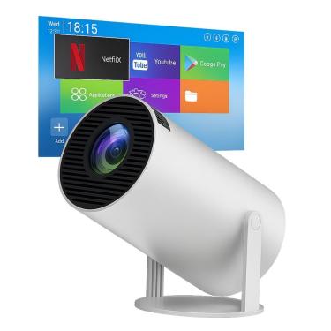 Imagem de Mini Projetor MDM Android 4k para Cinema em Casa com Tela de 30 a 200 Polegadas e Wifi Bluetooth Hdmi Usb