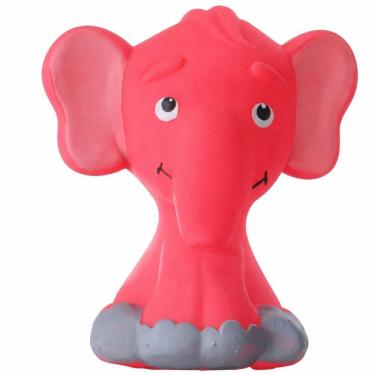 Imagem de Brinquedo para Cachorro em Látex Bene Casa Bichinho Encanto Animais da Selva Elefante Rosa 12cm 1 Unidade