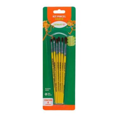 Imagem de Kit Pincel Escolar Chato com 6 Tamanhos para Pintura - Leonora 10767