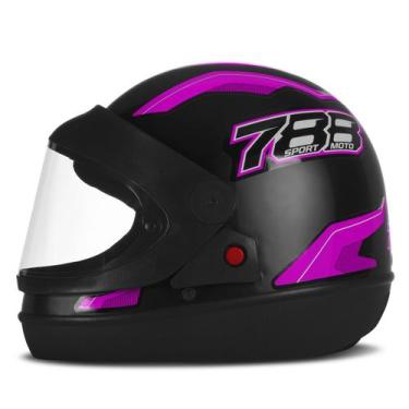 Imagem de Capacete Fechado Pro Tork New Sport Moto 788, PRETO - ROSA, 58