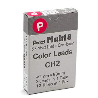 Imagem de Pentel Refil de chumbo para lápis Art 8, rosa, 24 peças de chumbo (CH2-P)