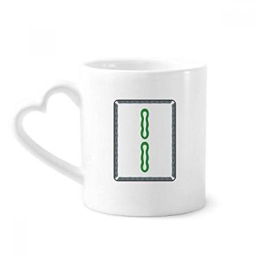Imagem de Caneca Mahjong Bamboo Bar 2 Azulejos Padrão Caneca Café Cerâmica Copos Copo de Coração de Vidro