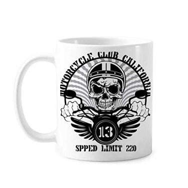 Imagem de Caneca de totem de flamen de esqueleto indiano para motocicleta, cerâmica, xícara de café, porcelana