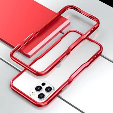 Imagem de Para iPhone 14 13 12 ProMax Metal Frame Phone Case Liga de Alumínio Armadura Leve À Prova de Choque Para 7 8 Plus, Vermelho, Para iPhone 14 Pro