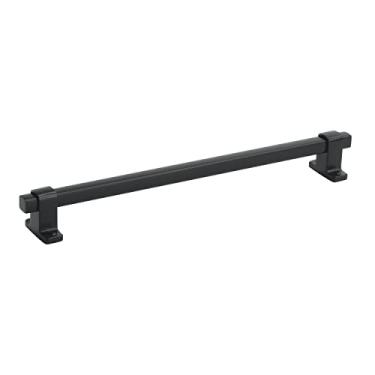 Imagem de Amerock | Puxador de armário | Preto fosco | 256 mm (10-1/16 polegadas) centro a centro | Rockwell | 1 pacote | Puxador de gaveta | Puxador de gaveta | Ferragens de armário
