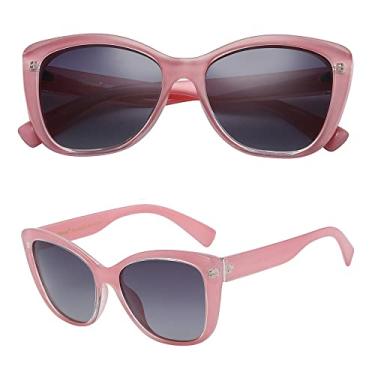 Imagem de PolarSpex Óculos de sol polarizados olho de gato para mulheres – Óculos de sol grandes UV400 moda celebridade para praia ou dirigir, Rosa princesa | Fumê degradê polarizado, Oversized