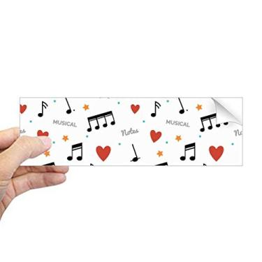 Imagem de DIYthinker Adesivo retangular com notas musicais com corações de estrelas para notebook, janela